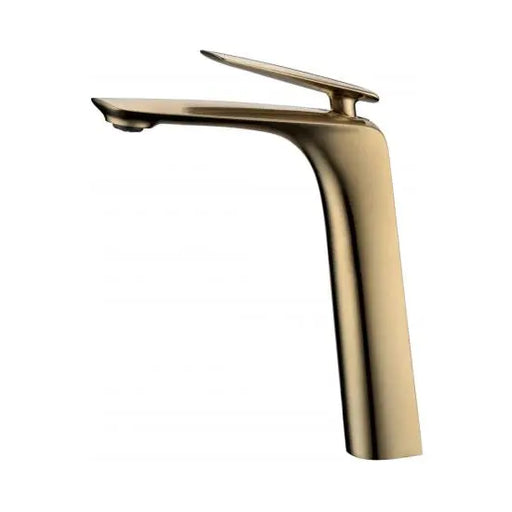 Bellino Brushed Brass Tall Basin Mixer - FIL Kitchen Bathroom