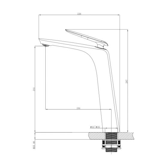 Bellino Brushed Brass Tall Basin Mixer