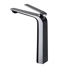 Esperia Matte Black & Chrome Tall Basin Mixer - FIL Kitchen Bathroom