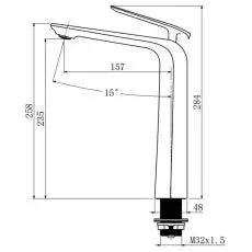 Esperia Matte Black & Chrome Tall Basin Mixer - FIL Kitchen Bathroom