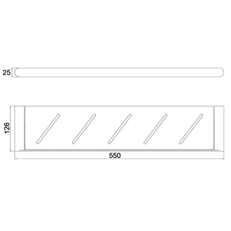RUSHY Round Stainless Steel Shelf 550 mm Chrome and Colours FIL Kitchen Bathroom