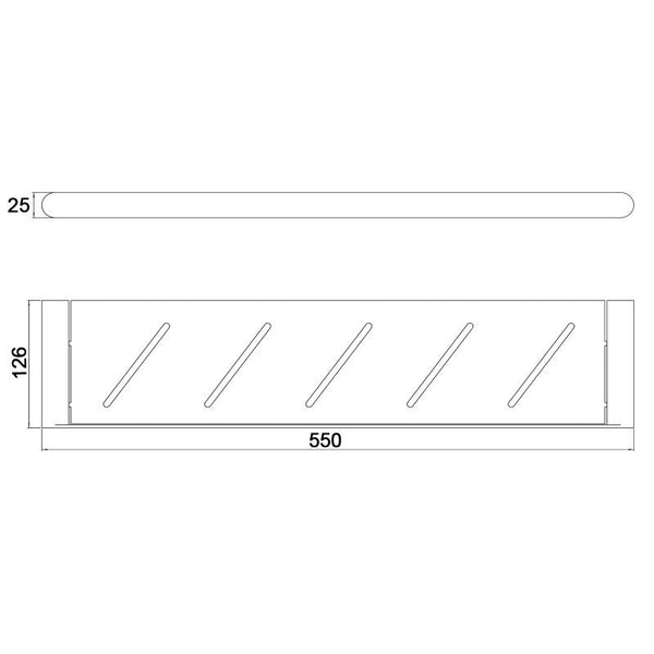 RUSHY Round Stainless Steel Shelf 550 mm Chrome and Colours