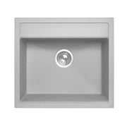 560 x 510 x 200mm Carysil Concrete Grey Single Bowl Granite Top/Flush/Under Mount Kitchen/Laundry Sink FIL Kitchen Bathroom