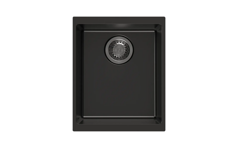 370 x 460 x 200mm Carysil Black/White Single Bowl Granite Kitchen/Laundry Sink Top/Flush/Under Mount FIL Kitchen Bathroom
