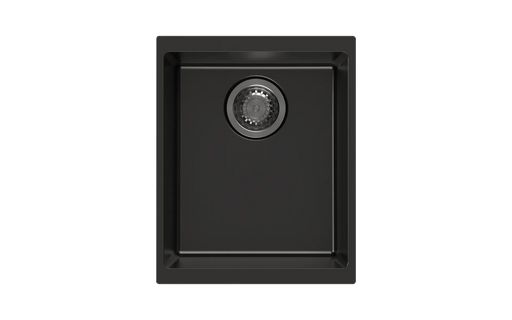 370 x 460 x 200mm Carysil Black/White Single Bowl Granite Kitchen/Laundry Sink Top/Flush/Under Mount FIL Kitchen Bathroom