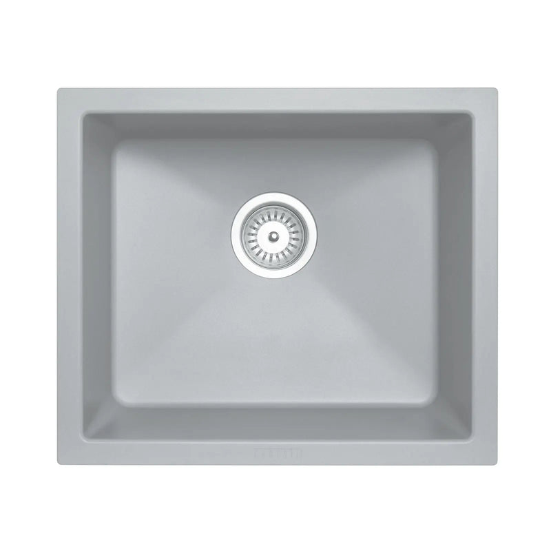 533 x 457 x 205mm Carysil Concrete Grey Single Bowl Granite Kitchen/Laundry Sink Top/Flush/Under Mount FIL Kitchen Bathroom