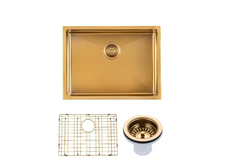 600x450x230mm 1.2mm Handmade Top/Undermount Single Bowl Kitchen Sink 304 Stainless Steel Chrome/Grey/Gold FIL Kitchen Bathroom