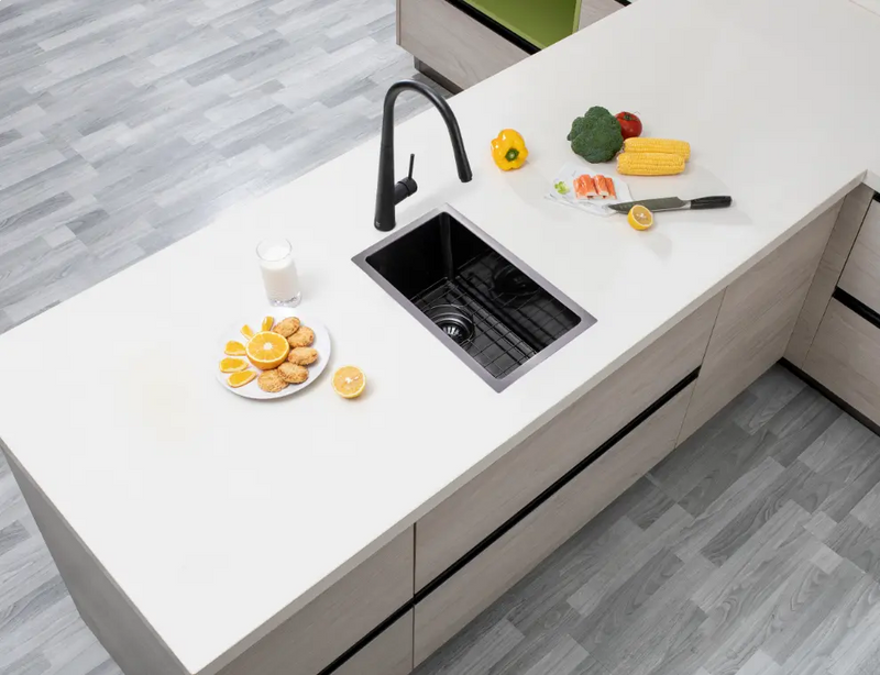 250x450x215mm 1.2mm Handmade Top/Undermount Single Bowl Kitchen Sink Chrome/GM/BG FIL Kitchen Bathroom