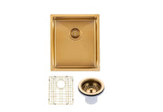 390x450x215mm 1.2mm Handmade Top/Undermount Single Bowl Kitchen Sink Chrome/GM/BG FIL Kitchen Bathroom