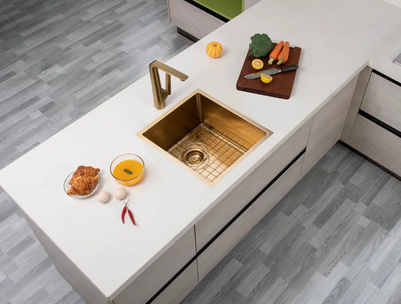 390x450x215mm 1.2mm Handmade Top/Undermount Single Bowl Kitchen Sink Chrome/GM/BG FIL Kitchen Bathroom