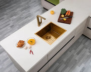 490x440x230mm 1.2mm Handmade Top/Undermount Single Bowl Kitchen/Laundry Sink Chrome/Grey/Gold FIL Kitchen Bathroom
