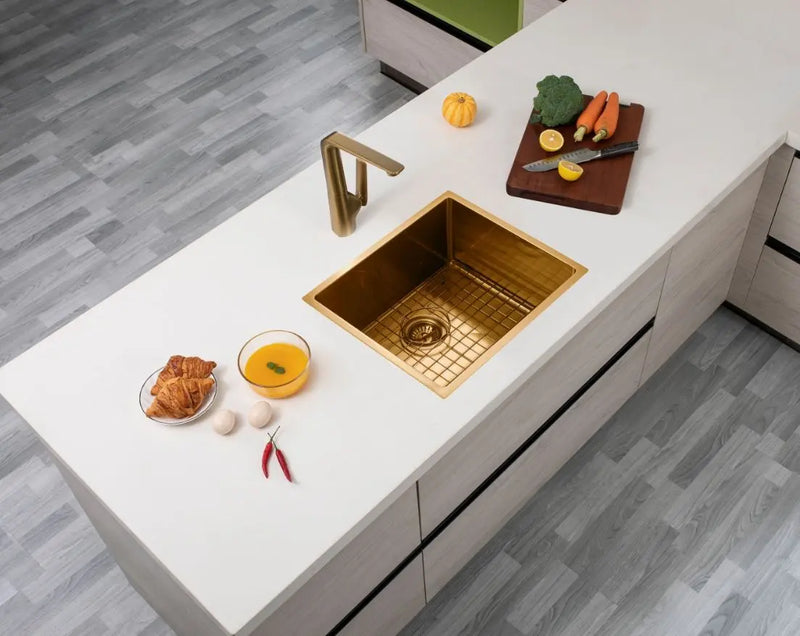 490x440x230mm 1.2mm Handmade Top/Undermount Single Bowl Kitchen/Laundry Sink Chrome/Grey/Gold FIL Kitchen Bathroom