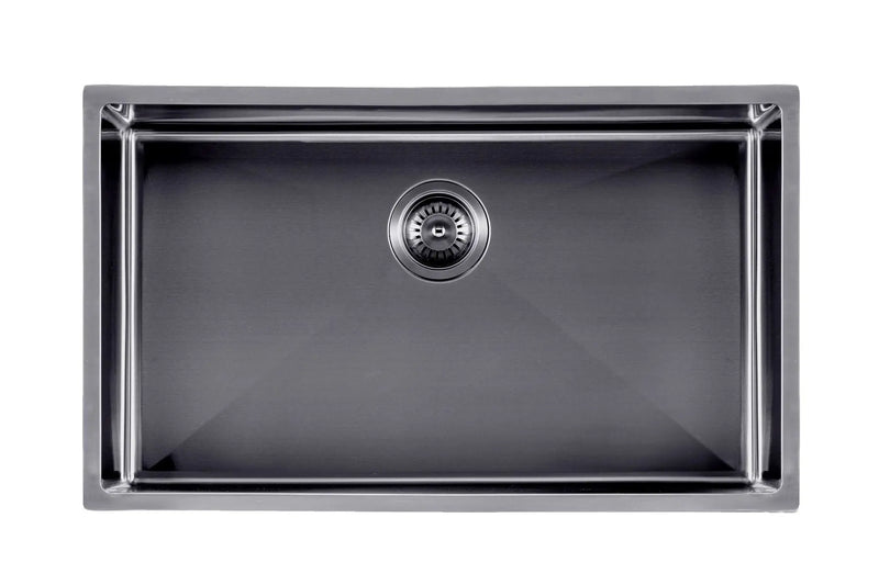 762x457x254mm 1.2mm Handmade Single Bowl Top/Undermount Kitchen/Laundry Sink Chrome/Grey/Gold FIL Kitchen Bathroom