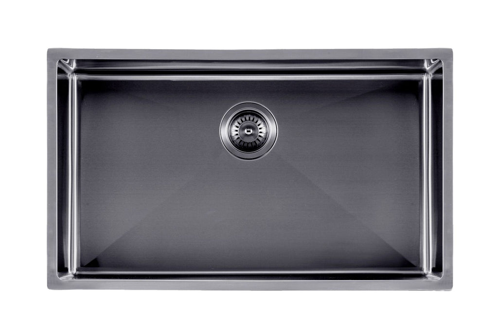 762x457x254mm 1.2mm Handmade Single Bowl Top/Undermount Kitchen/Laundry Sink Chrome/Grey/Gold