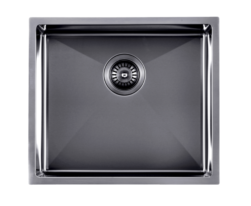 510x450x230mm 1.2mm Handmade Top/Undermount Single Bowl Kitchen/Laundry Sink Chrome/Grey/Gold