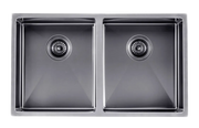 770x450x215mm 1.2mm Handmade Top/Undermount Double Bowls Kitchen Sink Chrome/Grey/Gold FIL Kitchen Bathroom