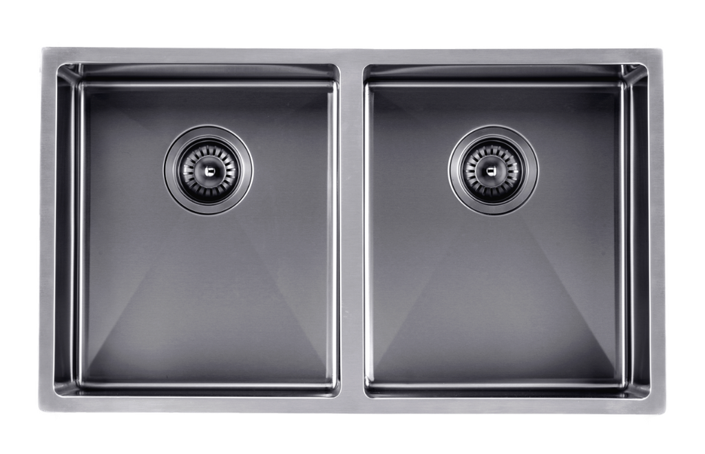 770x450x215mm 1.2mm Handmade Top/Undermount Double Bowls Kitchen Sink Chrome/Grey/Gold