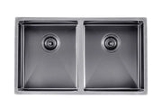 820x457x230mm 1.2mm Handmade Top/Undermount Double Bowls Kitchen Sink Chrome/Grey/Brushed Gold FIL Kitchen Bathroom