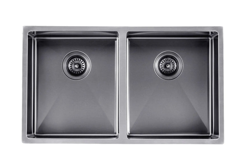 820x457x230mm 1.2mm Handmade Top/Undermount Double Bowls Kitchen Sink Chrome/Grey/Brushed Gold FIL Kitchen Bathroom