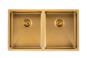 820x457x230mm 1.2mm Handmade Top/Undermount Double Bowls Kitchen Sink Chrome/Grey/Brushed Gold FIL Kitchen Bathroom