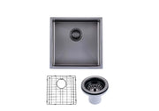 440x440x205mm Satin/Grey/Gold Stainless Steel Handmade Single Bowl Sink for Flush Mount and Undermount FIL Kitchen Bathroom