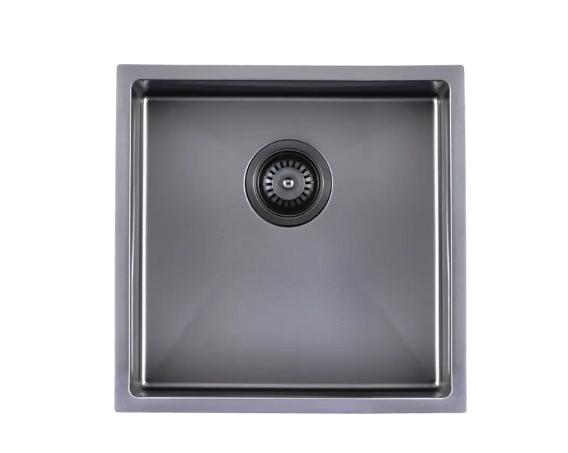 440x440x205mm Satin/Grey/Gold Stainless Steel Handmade Single Bowl Sink for Flush Mount and Undermount FIL Kitchen Bathroom