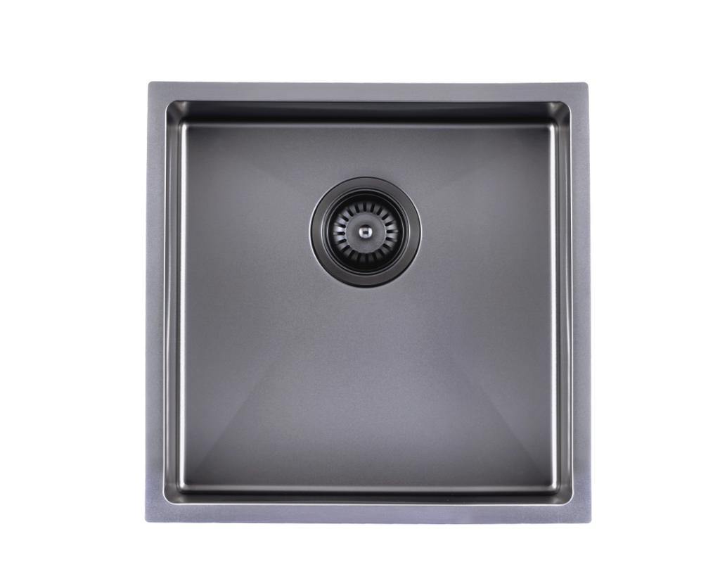 440x440x205mm Satin/Grey/Gold Stainless Steel Handmade Single Bowl Sink for Flush Mount and Undermount