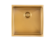 440x440x205mm Satin/Grey/Gold Stainless Steel Handmade Single Bowl Sink for Flush Mount and Undermount FIL Kitchen Bathroom