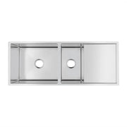 1160x460x230mm Handmade Kitchen Sink One and Half Double Bowls with Drainer Board FIL Kitchen Bathroom