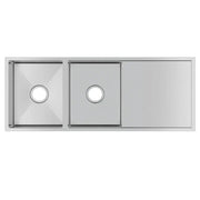 1160x460x230mm 1.2mm Handmade Top/Undermount Double Bowls Kitchen Sink Chrome/Grey/Gold FIL Kitchen Bathroom