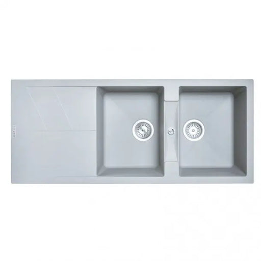 1160 x 500 x 210mm Carysil Black/White/Grey Double Bowl Drainer Board Granite Kitchen Sink Top/Flush/Under Mount FIL Kitchen Bathroom
