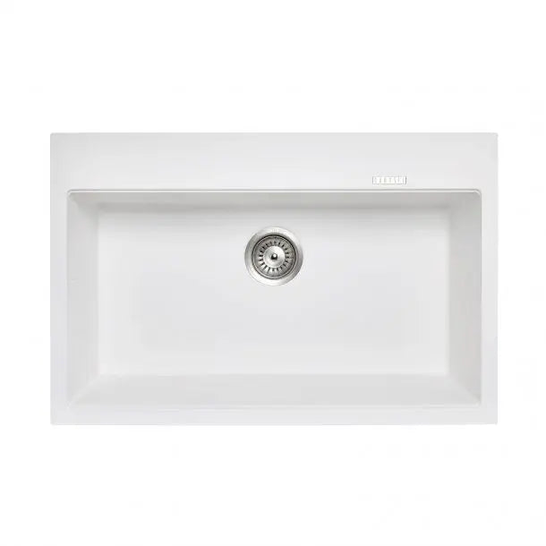 780 x 510 x 220mm Carysil Black Single Bowl Granite Stone Kitchen Sink Top/Under Mount FIL Kitchen Bathroom