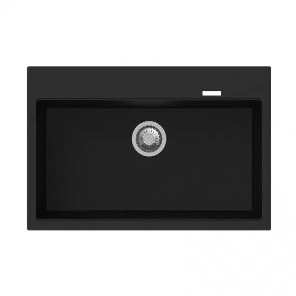 780 x 510 x 220mm Carysil Black Single Bowl Granite Stone Kitchen Sink Top/Under Mount FIL Kitchen Bathroom