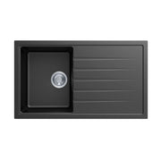 860 x 500 x 205mm Carysil Black/White/Grey Single Bowl With Drainer Board Granite Kitchen Sink Top/Flush/Under Mount FIL Kitchen Bathroom