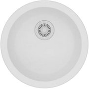 White Granite Quartz Stone Kitchen/Laundry Sink Round Single Bowl Top/Under Mount 460mm FIL Kitchen Bathroom