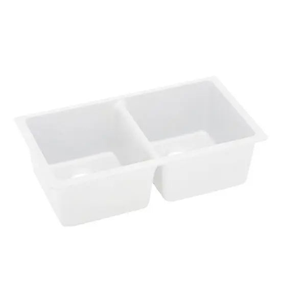 White Kitchen Sink Granite Stone Under Mount Double Bowls 838*476*241mm FIL Kitchen Bathroom