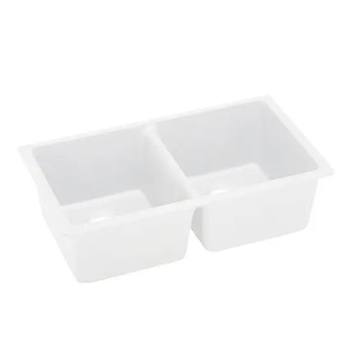 White Kitchen Sink Granite Stone Under Mount Double Bowls 838*476*241mm FIL Kitchen Bathroom