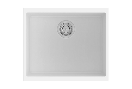 530 x 460 x 200mm Carysil Black/White Single Bowl Granite Kitchen/Laundry Sink Top/Flush/Under Mount FIL Kitchen Bathroom