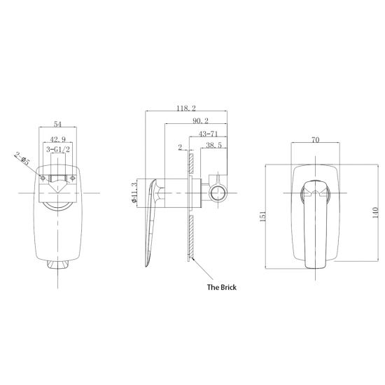 Bellino Matte Black Wall Mixer