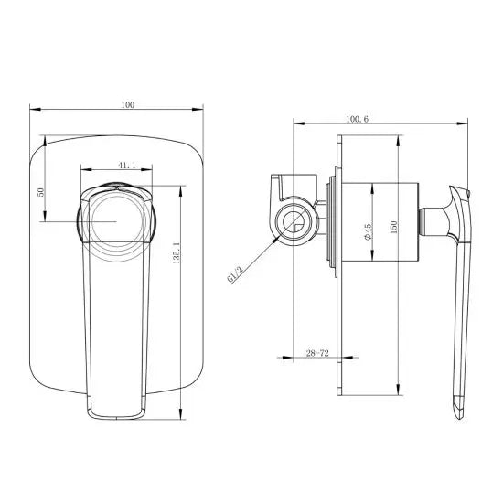 Esperia Matt Black & Rose Gold Shower/Bath Wall Mixer - FIL Kitchen Bathroom