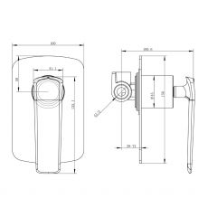 Esperia Matte Black & Chrome Wall Mixer