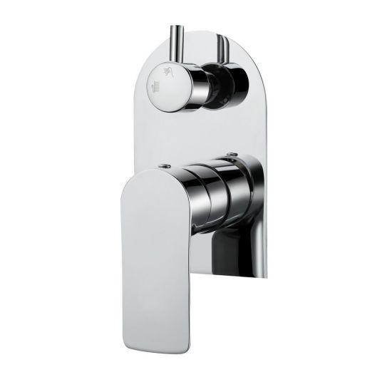 Persano Bathroom Solid Brass Chrome Bath/Shower Wall Mixer with Diverter