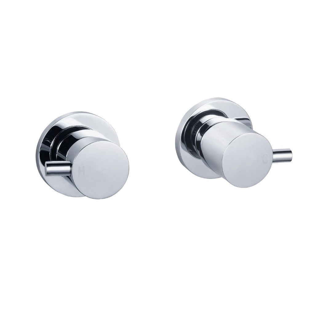 LUCID PIN Round Chrome/Black Shower Wall Taps