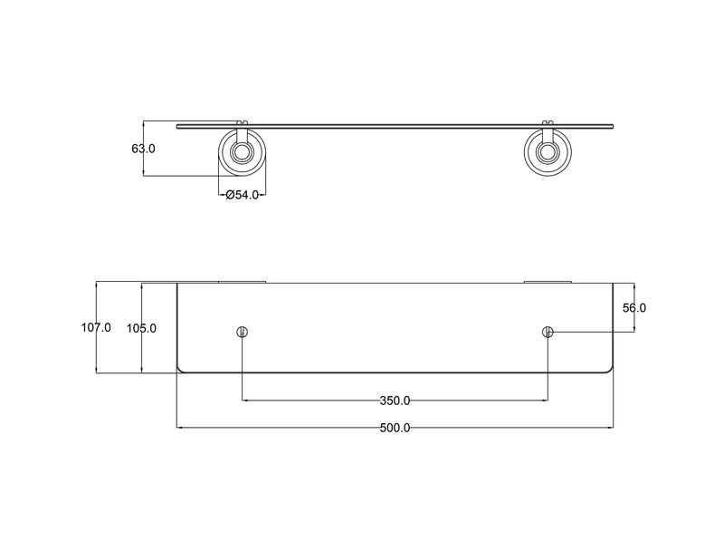 Clasico Glass Shelf Chrome and Colours FIL Kitchen Bathroom