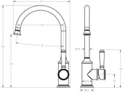 Clasico Gooseneck Sink Mixer Chrome and Colours FIL Kitchen Bathroom