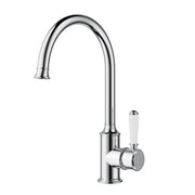 Clasico Gooseneck Sink Mixer with Ceramic Handle Chrome and Colours FIL Kitchen Bathroom