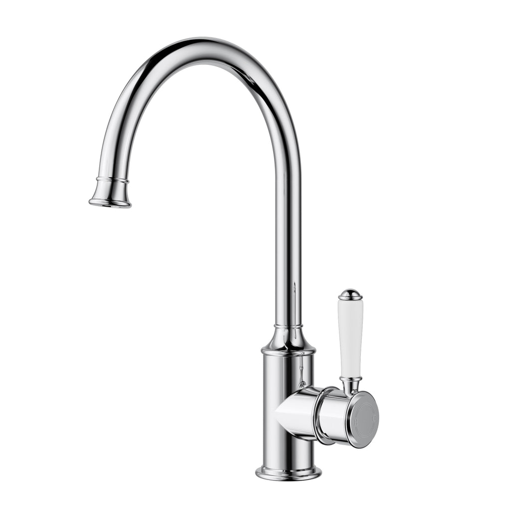 Clasico Gooseneck Sink Mixer with Ceramic Handle Chrome and Colours