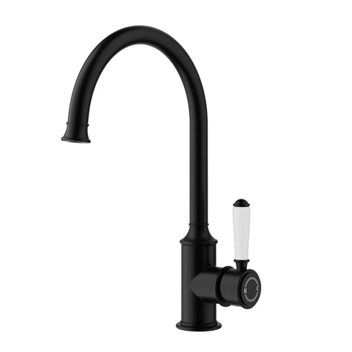 Clasico Gooseneck Sink Mixer with Ceramic Handle Chrome and Colours FIL Kitchen Bathroom