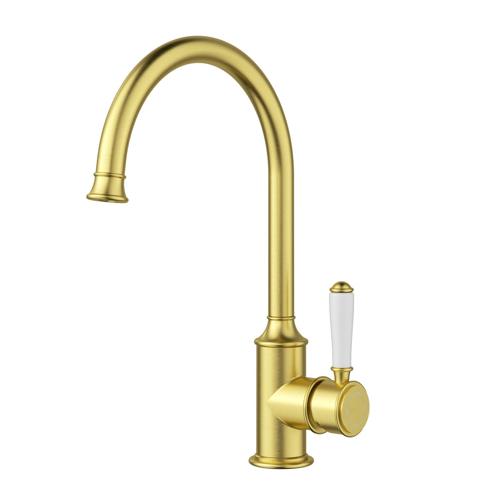 Clasico Gooseneck Sink Mixer with Ceramic Handle Chrome and Colours