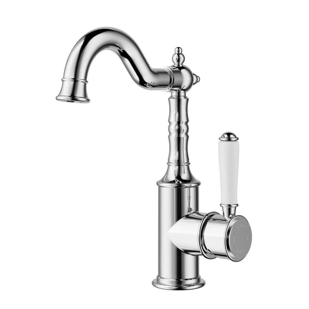 Clasico Basin Mixer Ceramic Handle Chrome and Colours